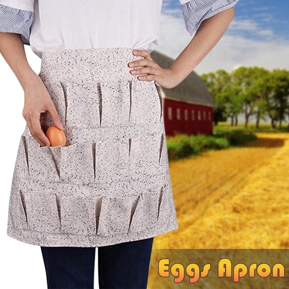 Fnochy Clearance Egg Collecting Apron with Pockets for Farm and Home Use, Hands-Free Egg Gathering, Durable and Machine Washable, Perfect for Hobby Chicken Farmers, Convenient Hanging Loop
