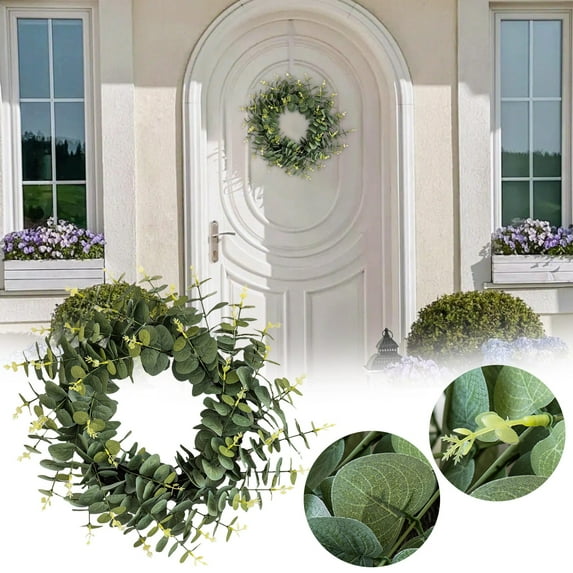 Fnochy Clearance Eucalyptus Leaf Vines, Ring Door Decoration, Eucalyptus Wreath Pendant, Home Decor, Hanging Decoration - Realistic, Versatile, Long-lasting, Easy Maintenance