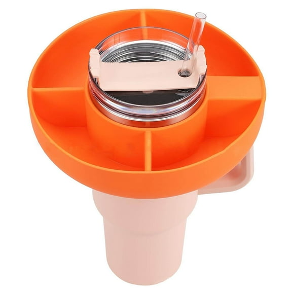 Fnochy Clearance Four Partition Snack Platter, Reusable Portable Cup Holder, Multifunctional Travel Snack Tray, Durable Lightweight Design, Easy Installation for On-the-Go Convenience