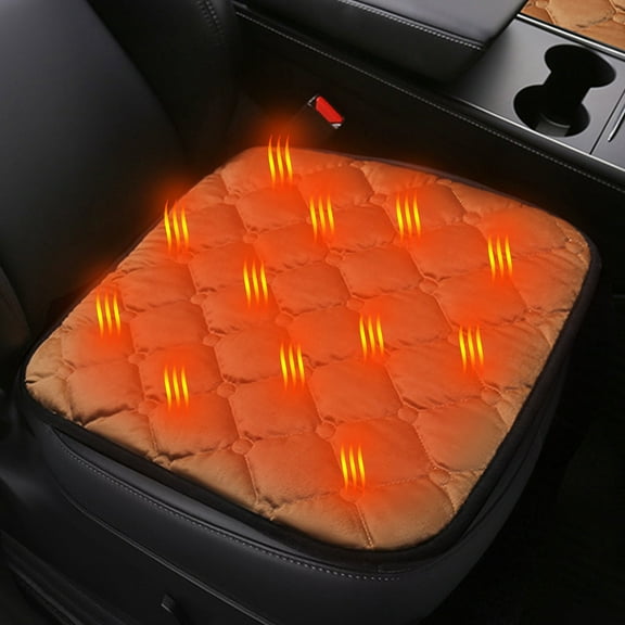 Fnochy Clearance Heated Car Seat Cushion, USB Portable Heating Pad, Back Heating & Ventilation, Winter Driving Comfort, Adjustable Temperature for All-Season Use