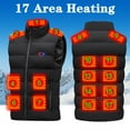 thumbnail image 1 of Fnochy Clearance Heated Waistcoat for Men Women, 17 Heating Areas, USB-Powered, Lightweight Insulated Vest, 3 Heat Settings, Winter Outdoor Sports, Long-Lasting Warmth, Unisex Heated Clothing, 1 of 9