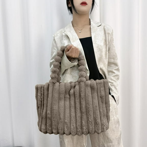 Fnochy Clearance Large Capacity Tote Bag for Women, Stylish Soft Fabric Handbag, Elegant Shoulder Bag with Comfortable Handle, Perfect for Daily Use and Shopping