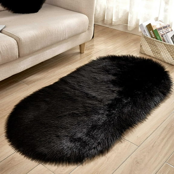 Fnochy Clearance Luxury Soft Fluffy Area Rug 20x31 Inch, Faux Fur Sheepskin Rug Decorative Plush Shaggy Carpet for Christmas Decor, Bedside Sofa Floor Nursery