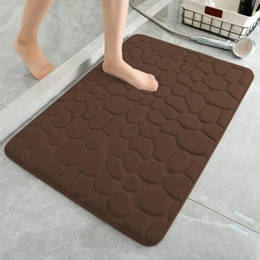 Fnochy Clearance Memory Foam Bath Mat Cobblestone Bathroom Rugs, Super Water Absorbent Machine Washable Bath Rugs (20x31 inch)
