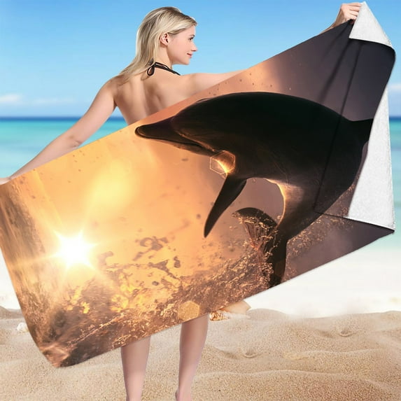 Fnochy Clearance Oversized Beach Towel Super Lightweight Sandproof Quick-Dry Multi-Purpose for Travel Swimming Camping Gym Yoga Pool Outdoor Activities