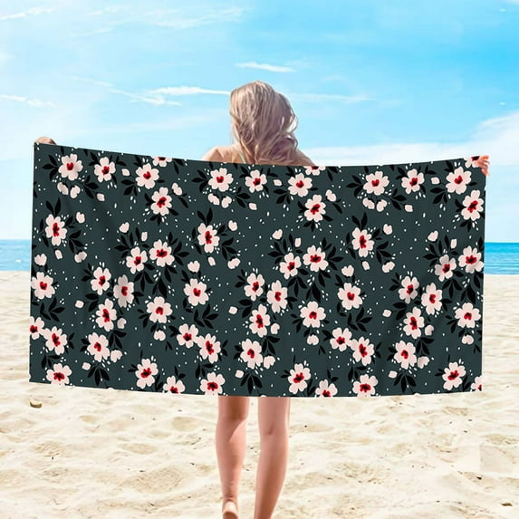 Fnochy Clearance Oversized Beach Towels Ultra-Soft Sandproof Quick-Dry Lightweight Microfiber Towel for Travel Swimming Pool Yoga Camping