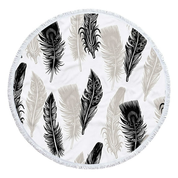 Fnochy Clearance Oversized Round Microfiber Beach Towel Sandproof, Super Lightweight Quick-Dry Multi-Purpose Beach Blanket for Travel Pool Yoga Picnic