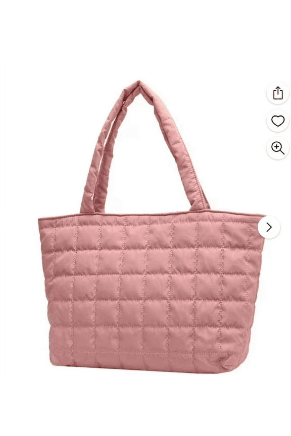 Clearance Quilted Tote Bags for Women, Lightweight Puffer Shoulder Bag, Large Nylon Handbag, Stylish Zipper Closure, Durable & Versatile Everyday Use
