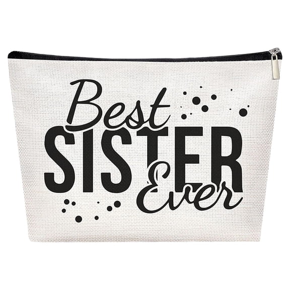 Fnochy Clearance Sister Gift Makeup Bag - Missing You Toiletry Case - Perfect Friend Gift - Stylish & Practical - Inspirational Quote Included