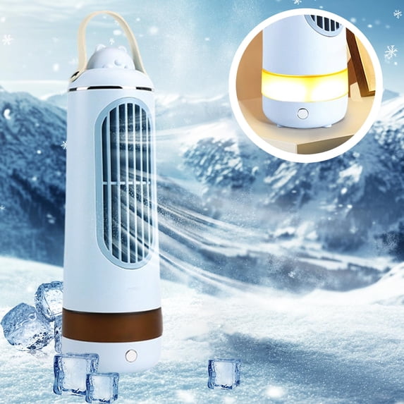 Fnochy Clearance Small Portable Desktop Fan with 3-Speed Auto Oscillating Head, Night Light, Quiet USB-Powered Energy-Saving for Home Office Bedroom Use