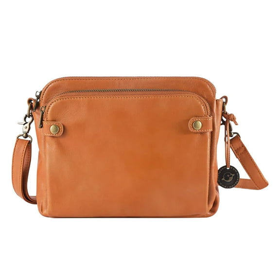 Fnochy Clearance Three-layer Leather Crossbody Bag, Waterproof Lightweight Outdoor Bag, Large Capacity Foldable Shoulder Bag, Versatile Travel Companion for Daily Use