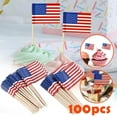 thumbnail image 1 of American Flag Food Picks, 2.5 Inch Wooden Cocktail Toothpicks, Cupcake Toppers for 4th of July Patriotic Party Appetizer Decor, American Flag, 1 of 9