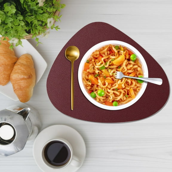 Fnochy Cup Cushion Placemat Double Sided Non-Slip Table Protector - Insulated Leather Tea Cup Mat for Home, Café, and Dining - Easy Care, Durable Design