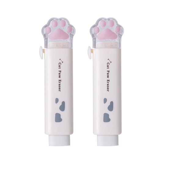 Fnochy Cute Rubber Pencil Eraser, Cat Paw Stationery, Easy to Use, Fun Office Supplies, Perfect Gift for Students - Adorable Design for Happy Learning!