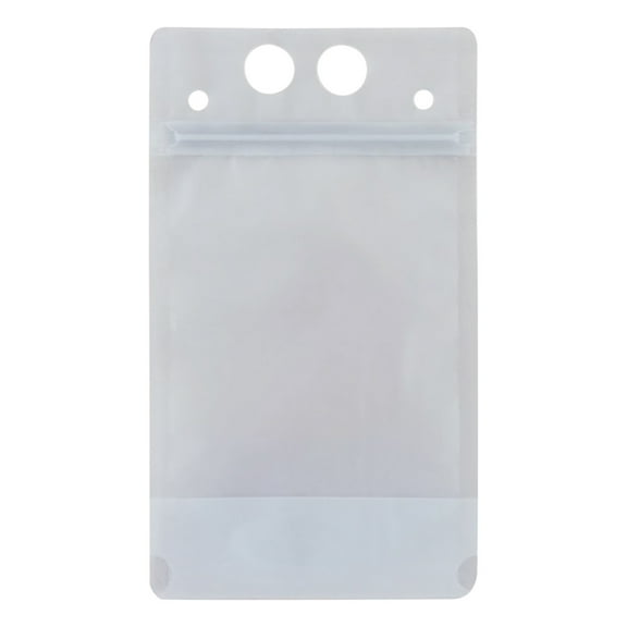 Fnochy Disposable Juice Drink Bags, 100-Pack Leakproof Ziplock Bags for Milk Tea, Soymilk, Water, Portable Self-Standing Drink Packaging for Travel, Camping, Parties