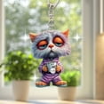 thumbnail image 1 of Fnochy Funny Cute Small Animals Keychain - 2D Flat Acrylic Pendant for Car Rearview Mirror - Waterproof, Lightweight, Multi-Functional Gift for Friends and Family, 1 of 6