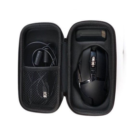 Fnochy G502 Mouse Hard Carrying Case, Portable Travel Protection Box with Hand Strap, Durable EVA Shell for Cable & Accessories, Lightweight Compact Design