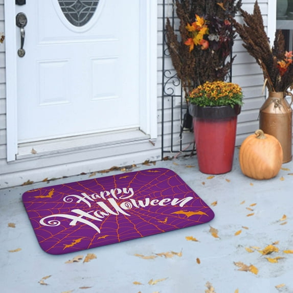 Fnochy Gothic Rug Spider Web Indoor Halloween Rug 19.7x31.5, Plush Gothic Cute Fun Halloween Bathroom Rugs Non Slip Kitchen Rug Washable, Halloween Throw Area Rugs for Front Door Porch Indoor Doormat