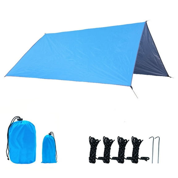 Fnochy Ground Cloth for Tent Tarp Footprint Camping Backpacking, Floor Saver Groundsheet Waterproof Sand, Free Picnic Hiking with Stakes Rope Carry Bag (Sky Blue)