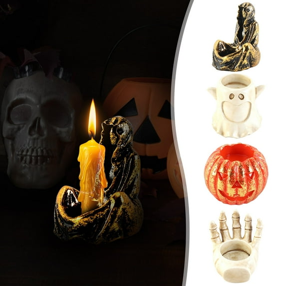 Fnochy Halloween Candelabra, Statue Collectible Figurine Home Office Decor Living Room Decoration, Halloween Decorations Mental D茅cor Window Centerpieces