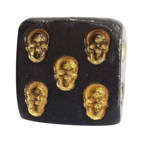 Fnochy Halloween Decorations Black Smileys Face Skull Dice Set Skull Dice Horror Novel Board Game, Suitable For Club Bar Parties