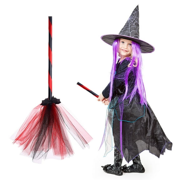 Fnochy Halloween Decorations, Halloween Broom Mini Witch Broom, Halloween Hanging Props Play Broomstick Trick Or Treat Decorations, for Kids Toddlers Holiday Party