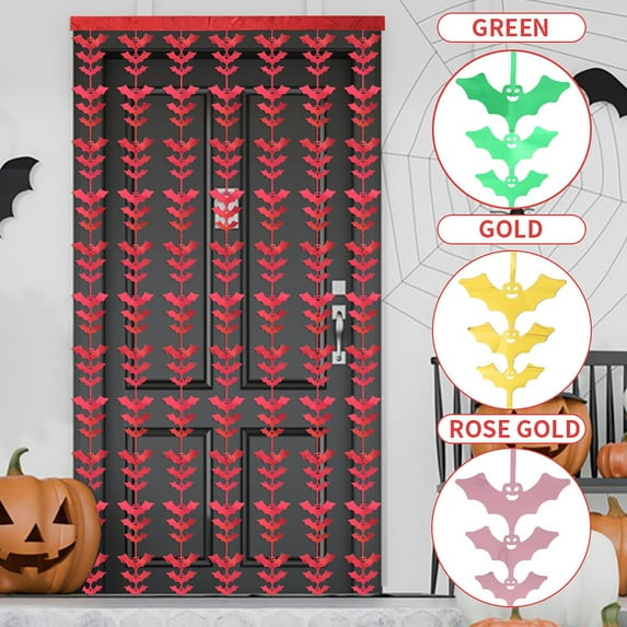 Fnochy Halloween Fringe Curtain Door Curtain | Bats Curtains Streamer | Streamers for Halloween Decorations | Halloween Party Decorations | Halloween Decorations