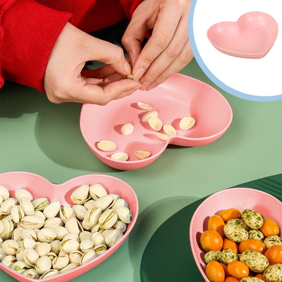Fnochy Heart Plates, Reusable Dinner Plates, Lightweight Plastic Plates, Dishwasher Safe, Microwave Safe - Perfect for Kitchen and Camping, Impregnable Design, Elegant Look