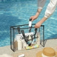 thumbnail image 1 of Fnochy Large Capacity Transparent Swimming Bag, Thickened PVC Washable Beach Bag, Portable Handheld Storage Bag for Essentials, Durable Nylon Handles, Fashionable & Functional Design, 1 of 6