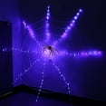 thumbnail image 1 of Fnochy Light up Lighted Spider Web 12 Ft, 120 LED Halloween Spider Web Lights Giant, Halloween Decorations Outdoor Waterproof, for Halloween Outdoor Indoor Yard Party Haunted House Decor, Purple, 1 of 4