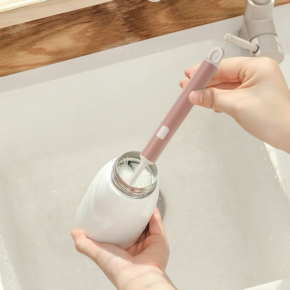 Fnochy Long Handle Sponge Cleaning Brush Non-Scratch All-Purpose Dish Glass Cup Bottle Cleaner for Kitchen and Home Use (11.6 inches)