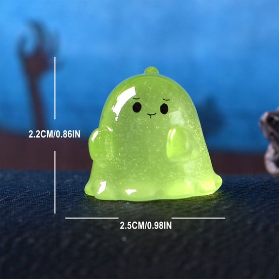 Fnochy Luminous Halloween Mini Resin Ghost, Miniature Garden Ornaments, Glow in The Dark Ghost Figures Halloween Garden Decor, for Halloween Party Outdoor Home Accessories