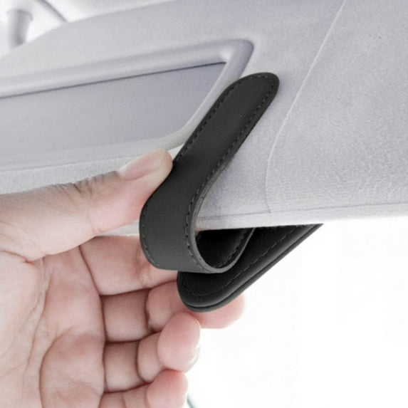 Fnochy Magnetic Car Glasses Holder Clip, Secure Hands-Free Eyewear Storage, Easy Install Sun Visor Organizer, Scratch-Resistant Soft Leather Design, Universal Vehicle Interior Accessories