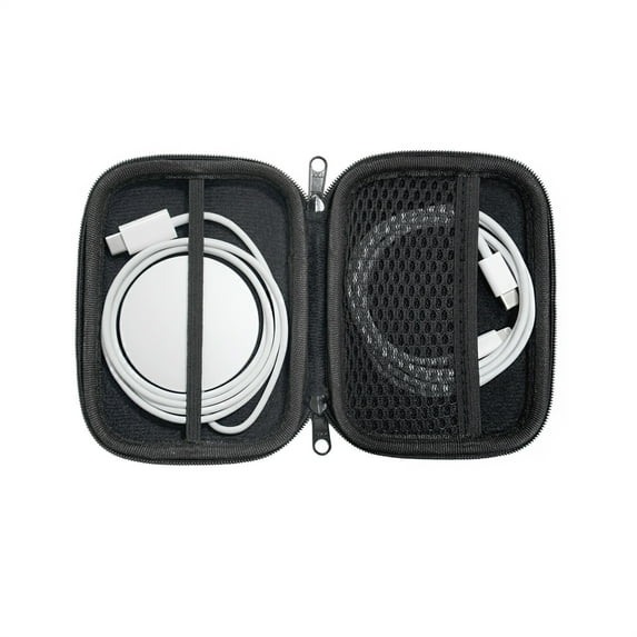 Fnochy Magsafe Charger Organizer EVA Hard Case for Adapter Accessories Storage, Portable Travel Cable Box with Mesh Pocket, Shockproof Protective Design for Power Supply USB Earphones Electronics