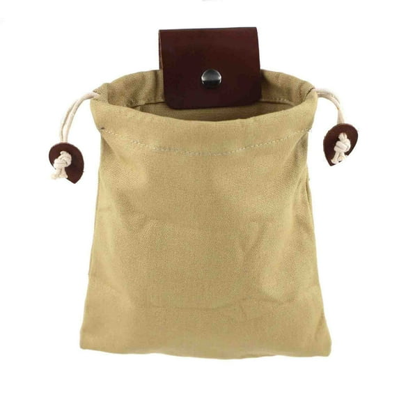 Fnochy Outdoor Foraging Bag Waxed Canvas Waist Packs, Collapsible Mushroom Storage Bags for Camping Hiking - Khaki