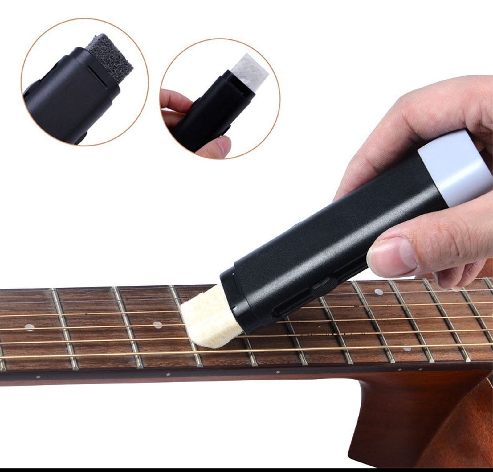 Fnochy Outdoor Indoor Clearance 1Pc Fast Guitar Strings Cleaner Eraser, Dual Head Rust Remover