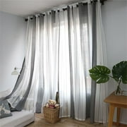 Fnochy Outdoor Indoor Clearance Leaves Sheer Curtain Tulle Window Voile Drape Valance 1 Panel Fabric
