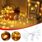 Fnochy Outdoor Indoor Clearance Ramadan Star And String Light, 9.8 Ft 20 LEDs Eid Mubarak Lights For Ramadan Decoration, Eid Decorative Lights With Battery Operated