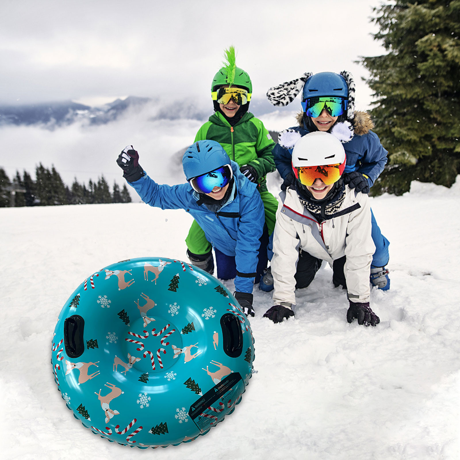 Fnochy Outdoor Indoor Clearance Snow Tube For Winter Inflatable 35 Inch