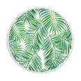 thumbnail image 1 of Fnochy Oversized Beach Towel Super Soft Quick-Dry 5ft Round Tassel Tropical Banana Leaf Design Multipurpose for Yoga Travel Camping Pool, 1 of 3
