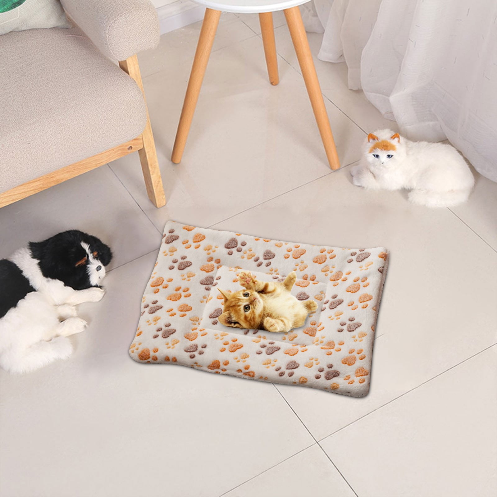 Picture of Fnochy Pets Dog Bed Crate Pad, Ultra Soft Pet Bed with Cute Bone&Love ...