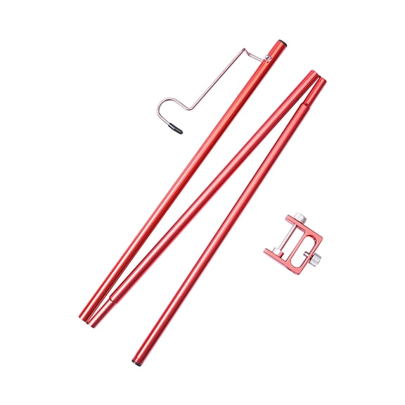 Fnochy Portable Adjustable Camping Light Pole - Foldable Multi-Function Hook with Spring Clips, Lightweight Aluminum Alloy for Outdoor Hiking Travel Picnic Fishing Gear