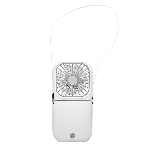 Fnochy Portable Neck Hanging Fan USB Rechargeable with Built-in 3000mAh Power Bank 3-Speed Ultra-Quiet Hands-Free Compact Cooling for Commuting Travel Office
