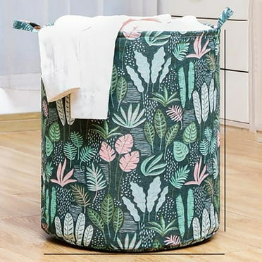 Fnochy Printed Household Laundry Hamper, Collapsible Laundry Baskets with Handles, Portable Laundry Hamper, Foldable Clothes Hamper for Washing, Toy Clothing Storage Bag Laundry Basket