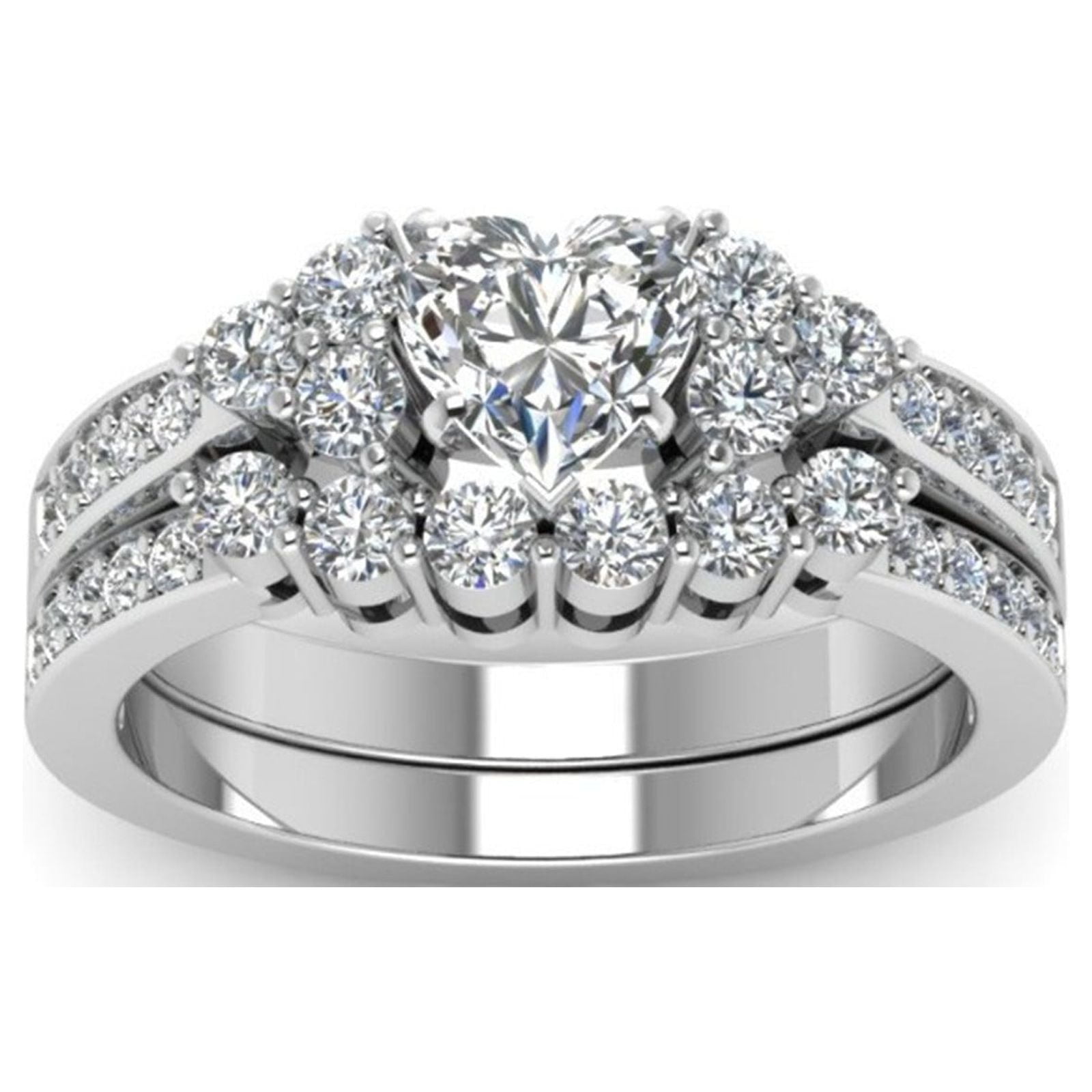 Fnochy Room Decor Luxury Shiny Jewelry Full Diamond Rings Wedding Bridal  Rings Promise Rings - Walmart.com, image size:1600x1600
