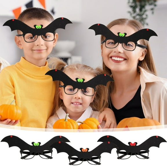 Fnochy Scary Halloween Glasses for Kids, Bat Frame | Halloween Party Favors for Kids | Bat Glasses for Halloween Photo Booth Props | Halloween Gifts For Kids | Halloween Decorations
