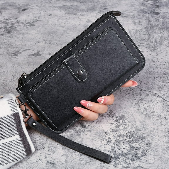 Fnochy Slim Bifold Wallet for Women with Zipper Closure, Large Capacity Card Holder, Multi Card Slots, Coin Purse, Durable Leather, Compact Design, Perfect Gift for Her