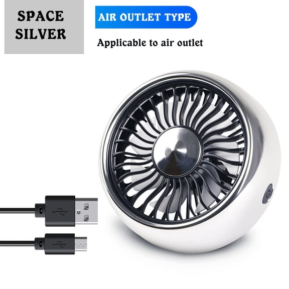 Fnochy Small Fan for Car, Truck - 3-Speed Powerful Cooling USB Desk Fan with 360° Adjustable Atmosphere Lighting, Low Noise Brushless Motor & Stable Clip Design