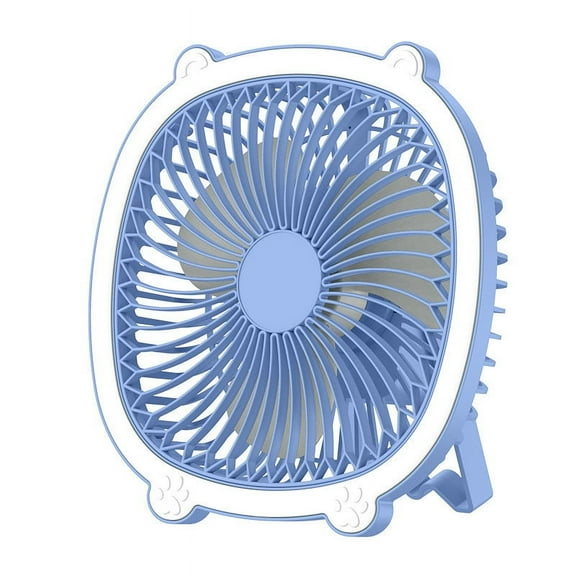 Fnochy Small Fan Portable USB Desk Fan with LED Night Light, Wall/Ceiling Mount Space-Saving Design, Quiet Cooling for Home Office Travel, 3 Speeds Rechargeable Battery Operated Energy