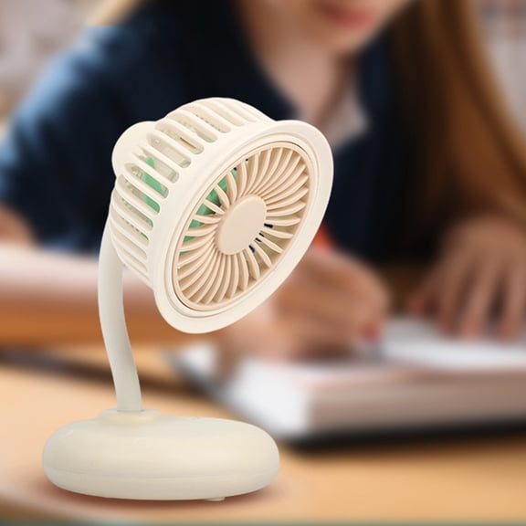 Fnochy Small Fan USB Rechargeable Portable Mini Desk Fan, Powerful Quiet 3-Speed Foldable Personal Fan with 360° Rotation for Office Dormitory Travel